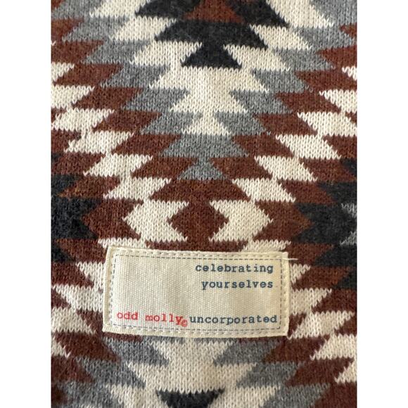 ODD MOLLY 100% Cotton Aztec Print Pull On A Line skirt Size 2/ Medium - Picture 7 of 9